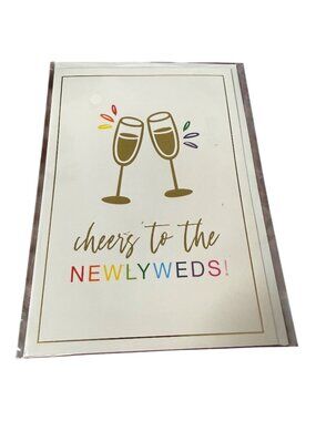 2 Cheers To The Newlyweds Card With Envelope - 5x7 Handmade Greeting Card For